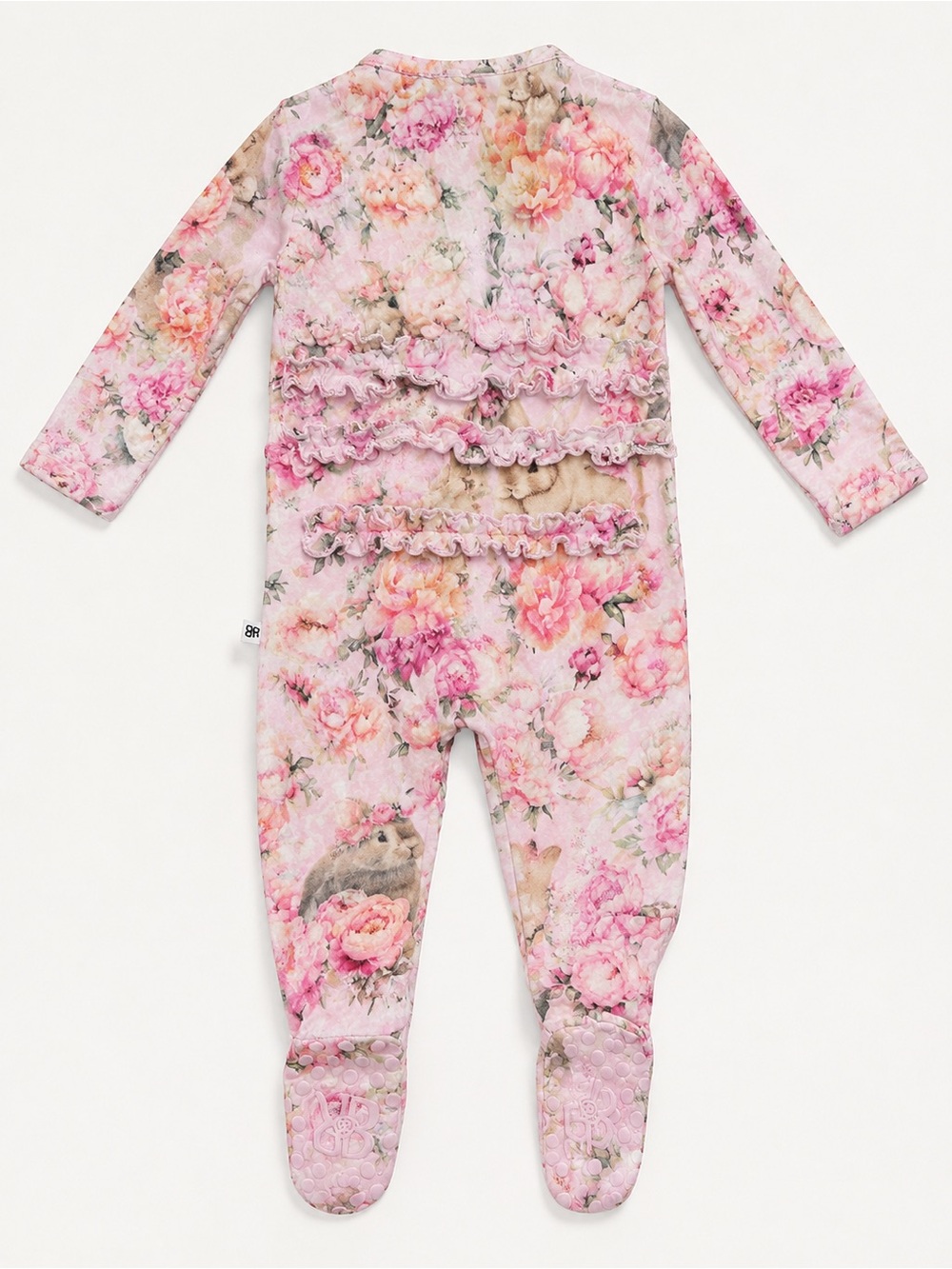Bums & Roses Somebunny Ruffle Footie 0-3M - Picture 2 of 3